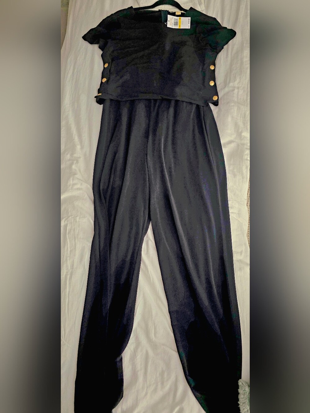 Michael Kors Elegant Black Jumpsuit with Gold Accents - Picture 5 of 5
